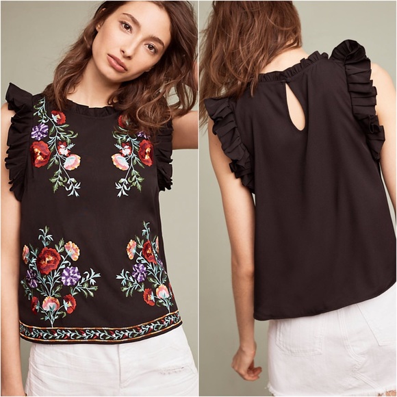 Anthropologie Tops - {Anthro} Maeve Stassi Embroidered Top